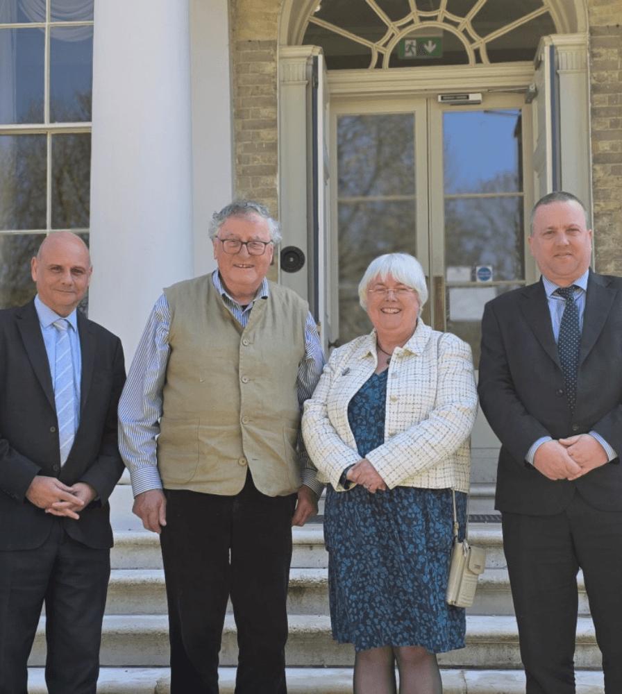 (Left-Right) Iain Stevens (Director, Airey Miller), Cllr John Trapp, MP Charlotte Cane and Kieran Vincent (MD Airey Miller)