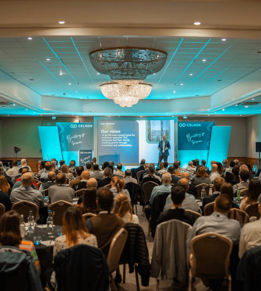 Stage view at the Celnor Leaders event 2026